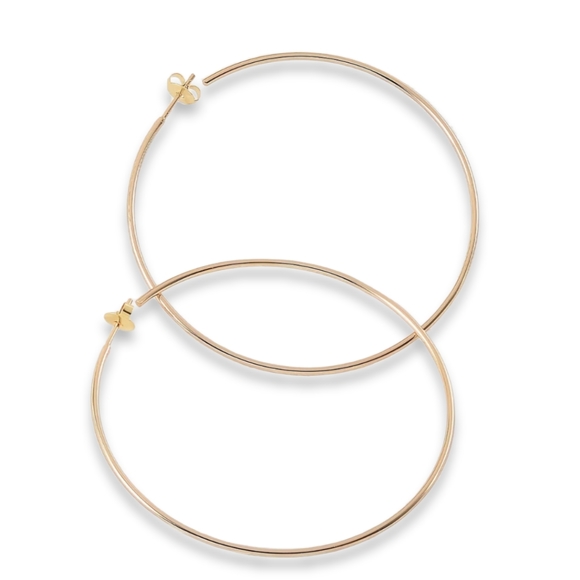 Women's Y2K Style Large Hoop Earrings,18K Gold, Light Weight - Picture 2 of 7